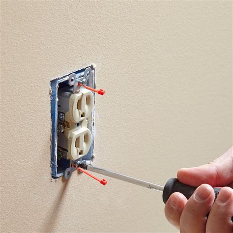 how to repair plastic electrical box where screws are located|plastic ceiling electrical box repair.